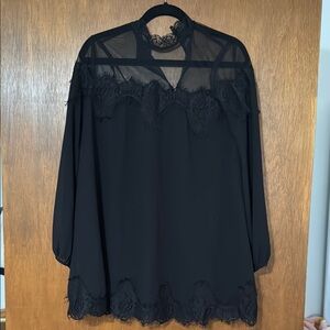 Elegant Black Sheer Women's Dress
